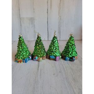 Pine Christmas tree gifts ornament glitter Xmas set decor